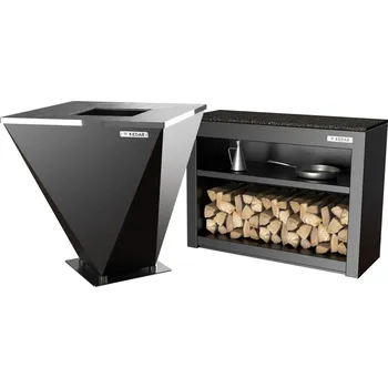 Zahradní gril SET KEDAR Crystal Nero a Kulina Nero