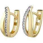 Zlaté kruhové náušnice GIA se zirkony