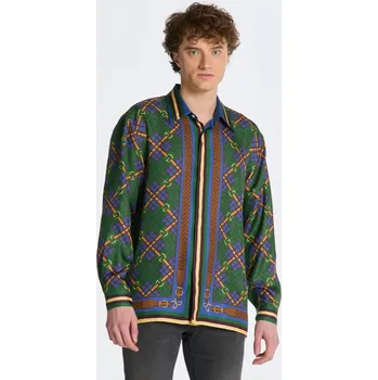 Pánské oblečení KOŠILE GANT REL MEDALLION SILK SHIRT FOREST GREEN