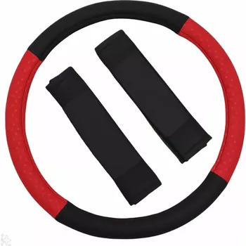 Potah na volant Potah na volant, červený + návleky na bezpečnostní pásy (Potah volantu s návleky na pásy)