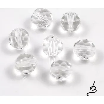 Korálek Ohňovky korálky broušené 8mm čiré – 15 ks