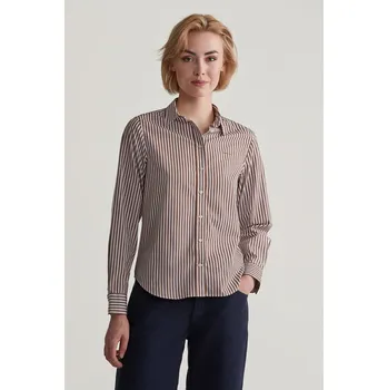 Dámská košile KOŠILE GANT REG POPLIN STRIPED SHIRT CACAO