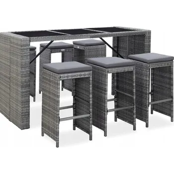 Zahradní nábytková souprava z umělého ratanu VidaXL šedá 1 ks