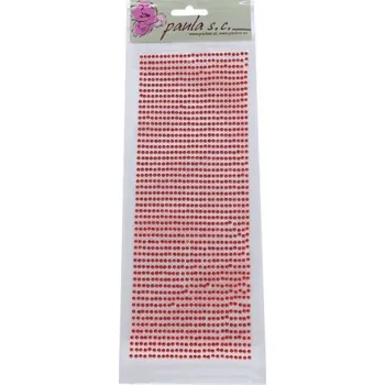 samolepka Samolepky, arch27x9,7cm,ČERVENÉ, půlperly, 3 mm, 1ks