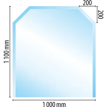 Sklo pod kamna typ C2,1100 x 1000 x 6 mm
