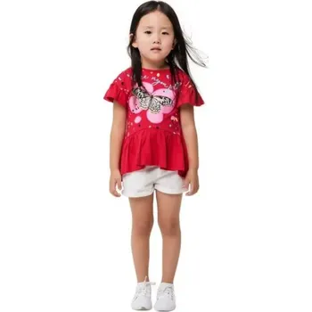 Dívčí tričko Winkiki Dívčí tričko TREE NYMPH MOTÝL s volánem krátký rukáv malinové Barva: Růžová, Velikost: 116