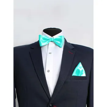 Pánský motýlek a kapesník do saka tmavě-mátový, VELIKOST UNI