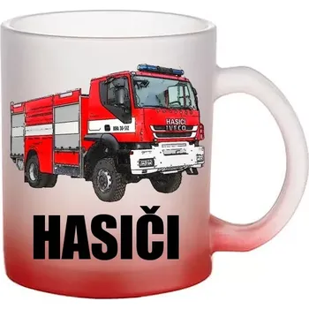 Iveco Trakker 4x4 skleněný hrneček HASIČI (hrneček s hasičským autem matné sklo )
