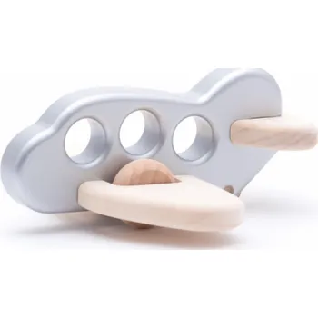 Dřevěná hračka Bajo Letadlo šedé