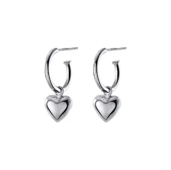 Náušnice Stříbrné kruhové náušnice se srdíčkem Samson