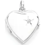 Stříbrný otevírací medailonek srdíčko se zirkonem Holi