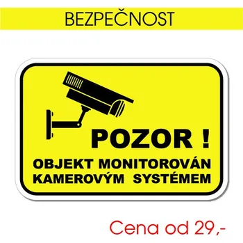 Domovní cedule objekt střežen 3 - samolepka / 7,5x5 cm
