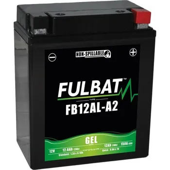 Motobaterie FB12AL-A2 (YB12AL-A2) 12V 12Ah, FULBAT motocyklový akumulátor GELOVÝ