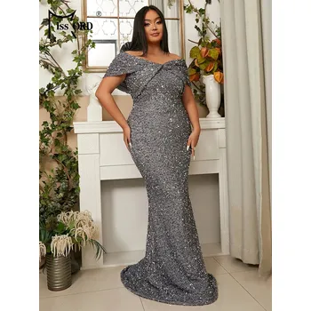 Dámské šaty Originální plesové šaty LissCord lC1299 Barva: Šedá, Velikost: 2XL