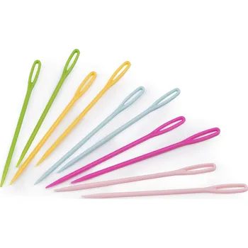 Stoklasa 020735 jehly plastové tupé na vlnu/vyšívání barevné 75 mm 10 ks