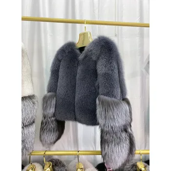 Dámská parka Luxusní kožich pravá liška Velikost: M, Barva (Varianta): 4