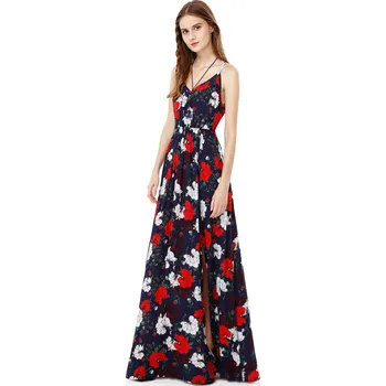 Dámské šaty Ever Pretty tmavě modré s květy 8983 Velikost: XXL / 44 / 12 / 16