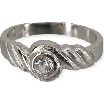 Prsten Stříbrný zásnubní prsten 3163 – Ag 925/1000, rhodiovaný, zirkony Velikost prstenu: 56/17,8