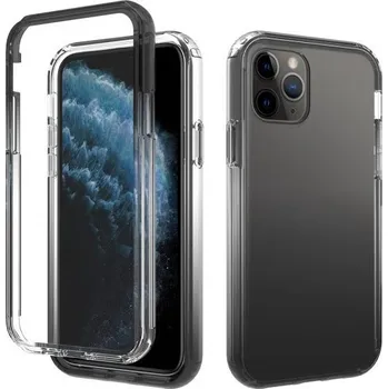 Pouzdro na mobilní telefon Nárazuvzdorné dvoubarevné transparentní pouzdro pro iPhone 11 Pro - černé