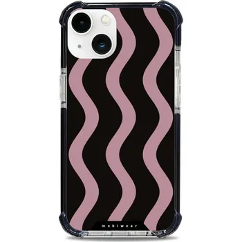 Pouzdro na mobilní telefon Odolný obal Mobiwear MagSafe Elite Bumper - Apple iPhone 13 - DA54D Fialové vlnky (Odolný kryt, pouzdro, obal Mobiwear Elite Bumper na mobil Apple iPhone 13 - DA54D Fialové vlnky, materiál Plast + TPU silikon + kov - zesílená ochrana telefonu, podpora)