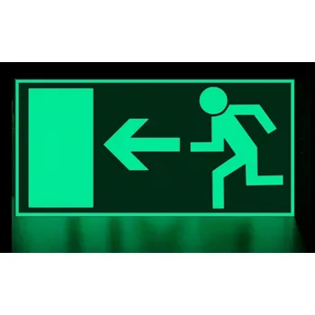 Únikový východ vlevo Samolepka 200 x 100 mm tl. 0.4 mm - fotoluminiscenční - Kód: 00098