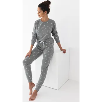 Dámské pyžamo Sensis pyžamo dámské Nephele - šedá, S (Dámské pyžamo dlouhé)