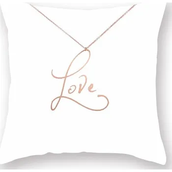 Dekorativní polštářek Dekorační povlak Love, 45 x 45 cm, bílý Láska na rěťízku