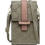 Kabelka na mobil Emboss s popruhem khaki