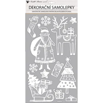 Okenní dekorace Anděl Přerov Samolepka Santa s glitry 24 x 47 cm