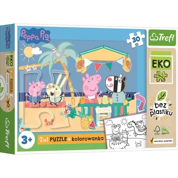 TREFL Oboustranné puzzle Prasátko Peppa MAXI 30 dílků EKO