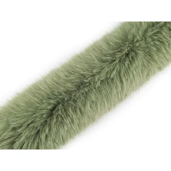 Našívací oděvní / dekorační kožešina plochá šíře 9 cm, barva 5 zelená sv.