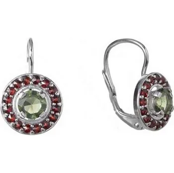 Řetízek Český Granát Jan Kos jewellery Stříbrné náušnice s vltavínem 13135245004