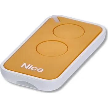 Pohon brány Dálkový ovladač NICE INTI2, plovoucí kód, 2-kanálový, 433 MHz, žlutý