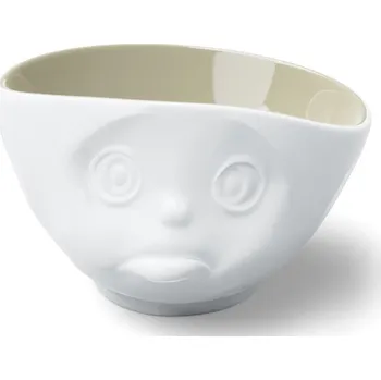 Miska "Smutná" v bílé barvě, uvnitř písková, 500 ml