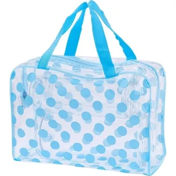 Cestovní taška Dámská průhledná cestovní kosmetická taška - Modrá 2