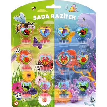 Dětské razítko Mikro Trading Razítka 12 ks hmyz/vodní svět