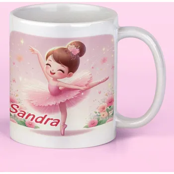 Hrnek se jménem pro děti Malá baletka Bílý Plastový hrnek (+25 Kč)