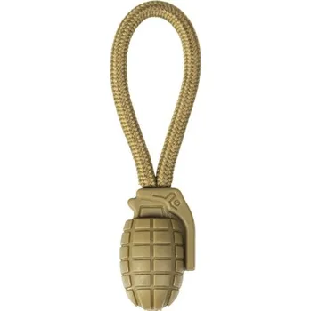Zip Mil-Tec Ring Puller Pineapple Coyote Brown (5ks) (Taháček na zip Mil-Tec granát Coyote Brown)