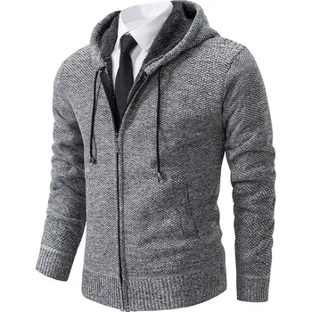 Pánský svetr Pánský stylový svetr na zip bez kapuce Velikost: M, Barva (Varianta): 8802l gray