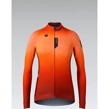 cyklistický dres GOBIK Cyklistický dres s dlouhým rukávem zimní - HYDER W - oranžová XS