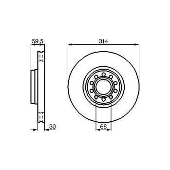 Brzdový kotouč Brzdové kotouče 314 mm Audi 100 C4 limuzína (4A2) - BOSCH