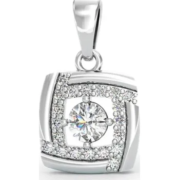 Přívěsek Couple, Stylový přívěsek Kostka Eleganza, bílé zlato se zirkony, 585-66-2-0277.1B00.0.00.001.23