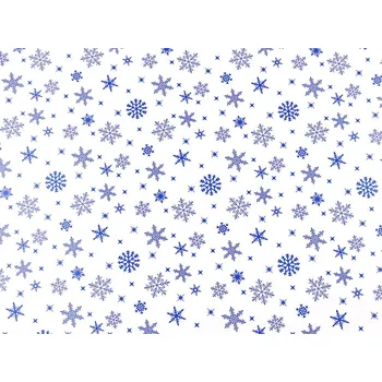 Balící papír Balicí papír vánoční sob, vločky, hvězdy 0,7x2 m 3 modrá vločka