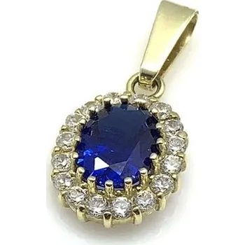 Přívěsek Diante Zlatý přívěsek s modrým kamenem 31502725