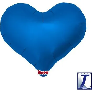 Party dekorace Balónek srdce modré metalické 63 cm t231504