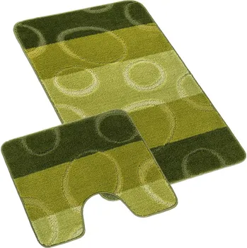 Koupelnová předložka SADA BANY 60x100 + 60x50 cm - s výkrojem - sada 60x100, 60x50 cm Elipsa zelená