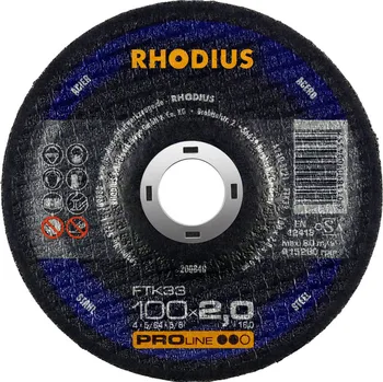 Řezný kotouč Rhodius 200840 | Řezný kotouč 100x2,0x16,0 mm, FTK33, vypouklý