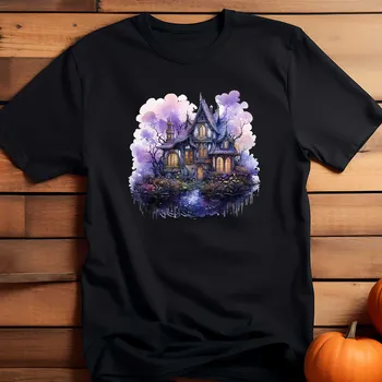 Dámské tričko Dámské tričko - Halloween (strašidelný dům) Barva: Bílá, Velikost: XL