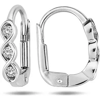 Náušnice Diante Zlaté náušnice s bílým kamenem 59628603