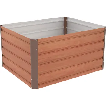 Vyvýšený záhon Plechový vyvýšený záhon 100x80 - hnědý (Vyvýšený záhon plechový)